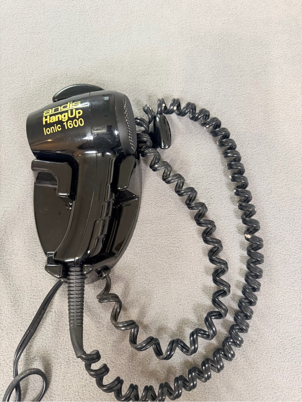 Andis HangUp Ionic 1600 Black Handset Hair Dryer- Wall Mount- Resort Style
